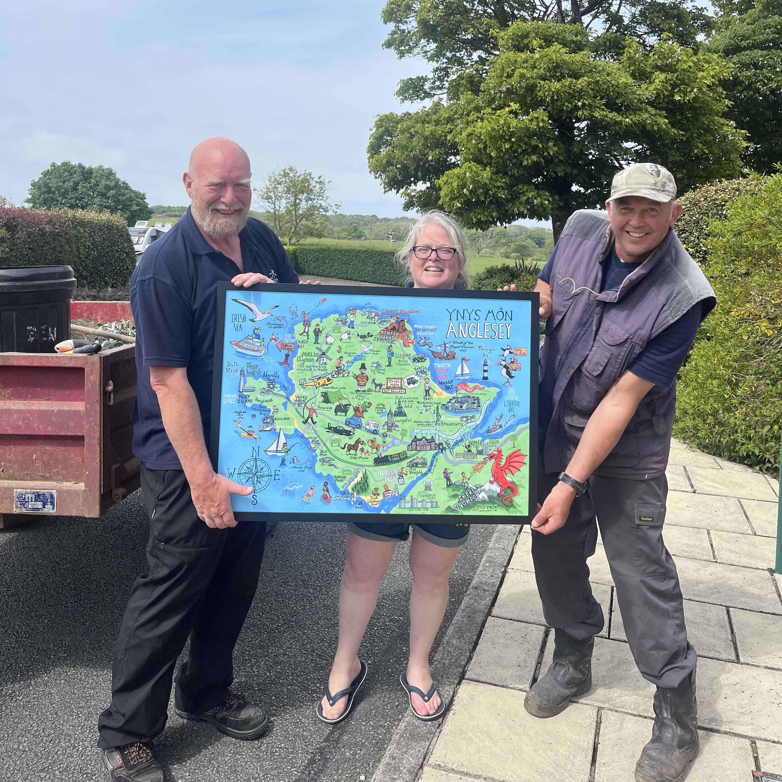 A 3 foot x 2 foot canvas of my Map of Anglesey, for Home Farm Caravan Park
